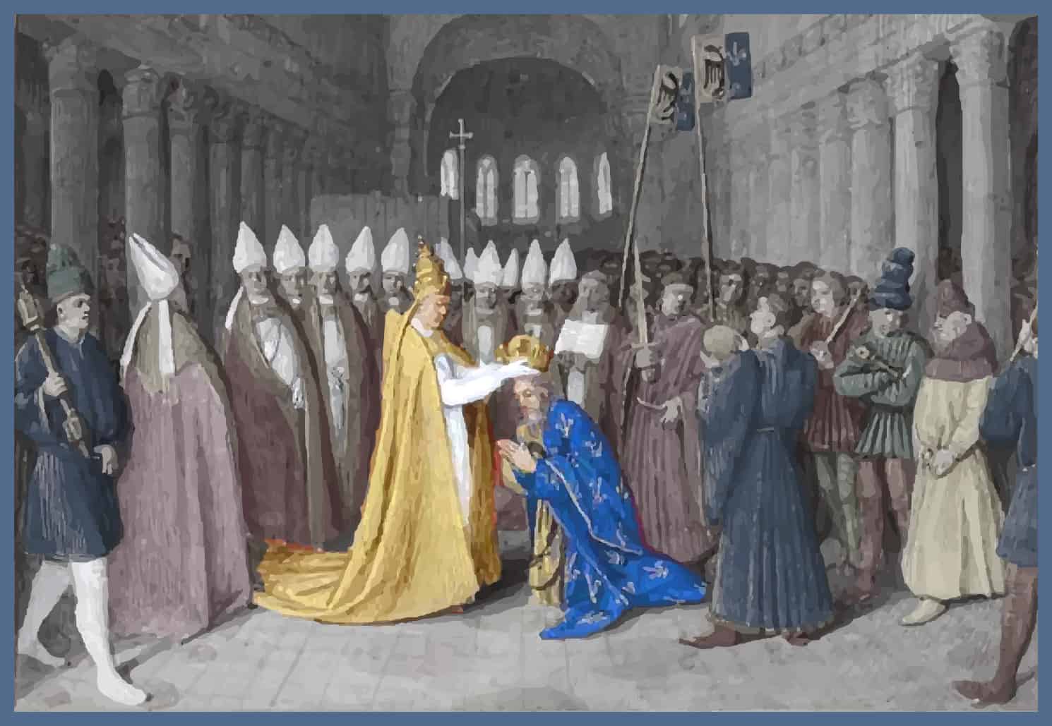 Coronation of Charlemagne by Jean Fouquet