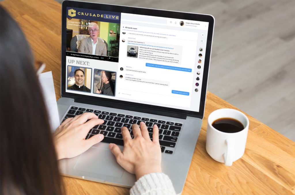 Woman engaging with on her laptop